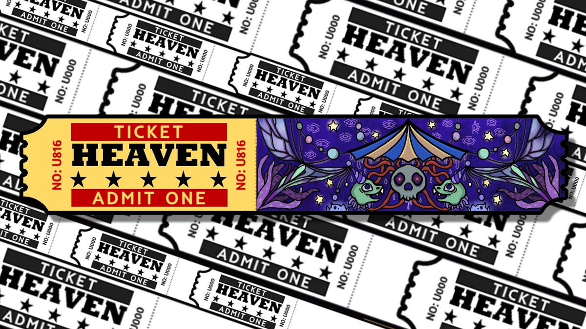 _deadcode_'s tweet photo. Custom Ticket to Heaven #U816-#U817 now available on opensea! 🎟️
Don't worry about your sins anymore. 😇😈
Thanks @Art666Romashka for collaboration! 🔥
Title: "Welcome to the circus" 🎪
https://t.co/tsiQ8g1v7o via @opensea
#NFTcommunity #NFTart https://t.co/BuF2oxCnod