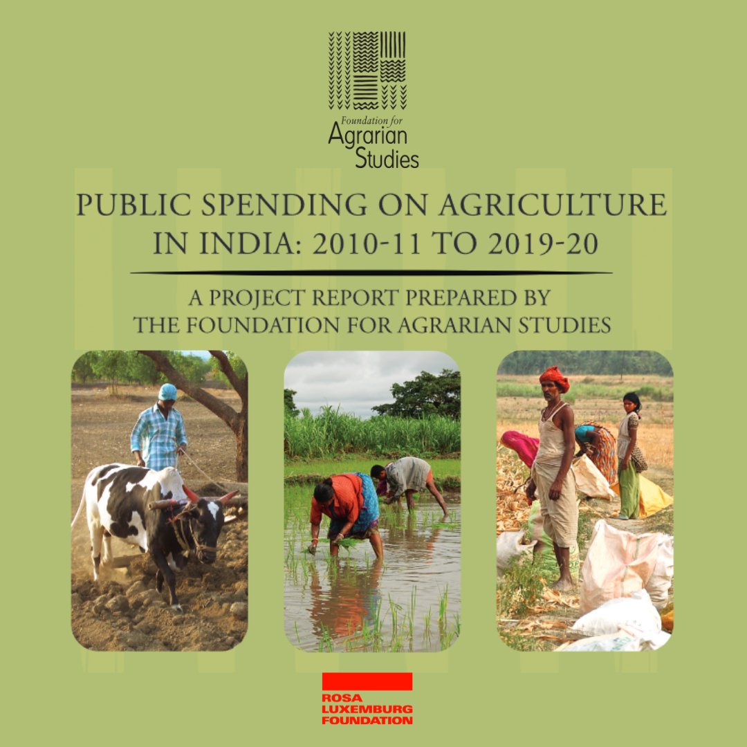 fasagristudies's tweet photo. 🚨📢FAS report, "Public Spending on Agriculture in India: 2010-11 to 2019-20," is OUT!

The report makes very important observations on the gradual withdrawal of State from the agricultural sector over the past decade.

A very short thread featuring excerpts from the report:

1/7 https://t.co/bAimdm25g7
