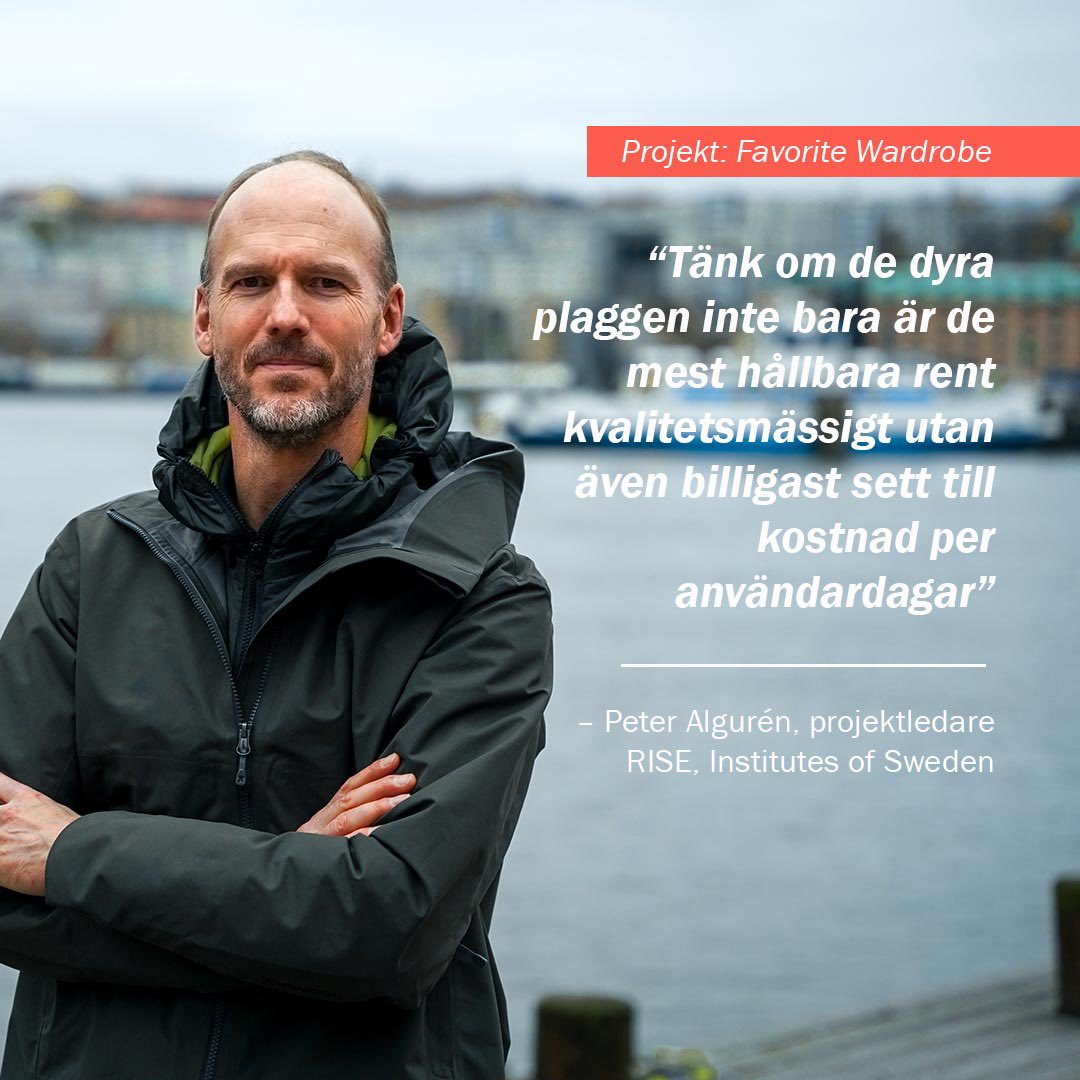 Tillsammans med <a href="/asketsthlm/">Asket</a> <a href="/Filippa_K/">Filippa K</a> och <a href="/HoudiniSports/">Houdini Sportswear</a> driver <a href="/RISEsweden/">RISE</a> projektet Favorite Wardrobe. Tanken är att undersöka hur privatpersoner använder sina garderober under en 100-dagarsperiod.
 
Läs mer👉 bit.ly/3sM3nyP