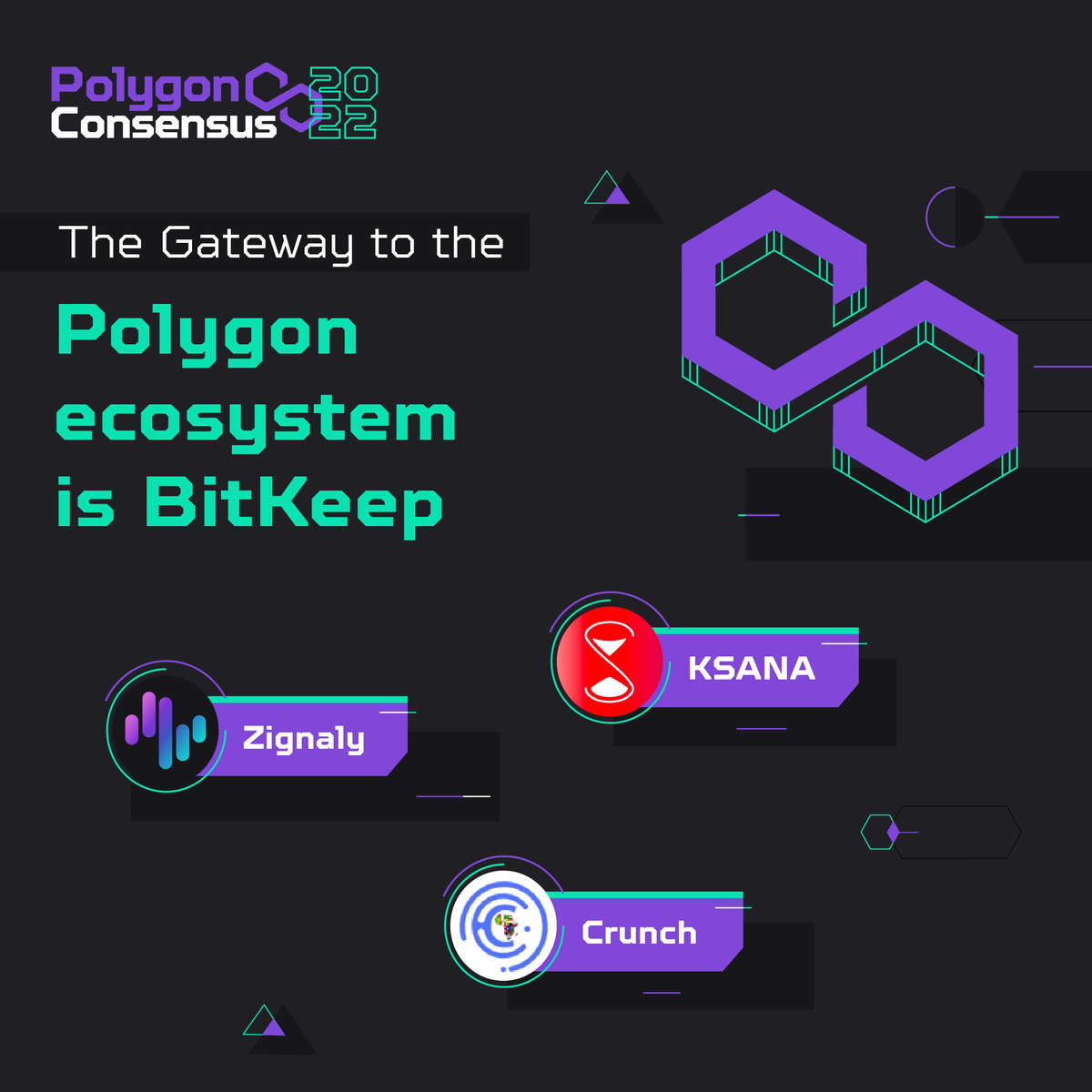 BitgetWallet's tweet photo. 🔥The 1st #PolygonConsensus2022 is ongoing.

🙌Converge the power of "Polygon Warriors".

🎊#BitKeep, the gateway to @0xPolygon ecosystem. 
@KSANA_Metaverse @zignaly @crunchnetworkng https://t.co/ClTyTKqKdj