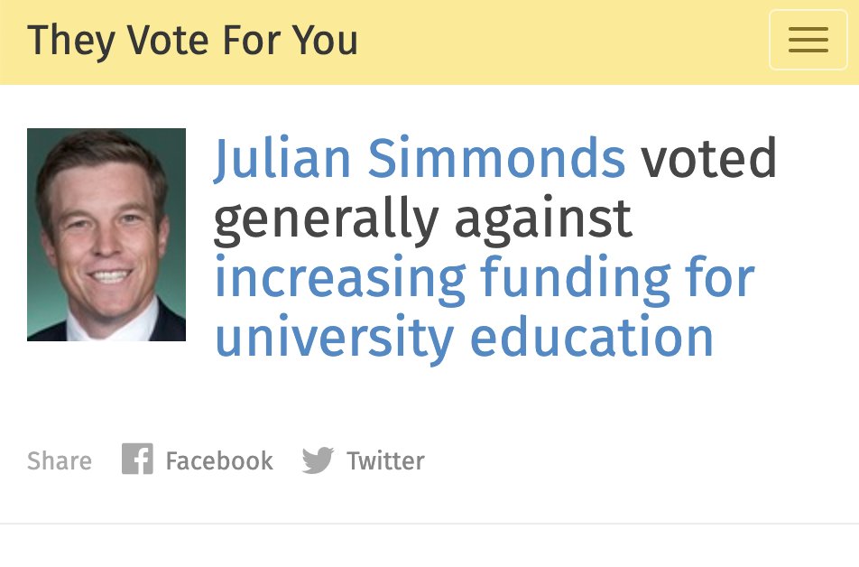 sbphoto's tweet photo. Quick refresher on #JulianSimmonds #Ryan voting record. Bye Julian. #auspol #ausvotes https://t.co/6utqZD75yO https://t.co/UR62mYUFDf