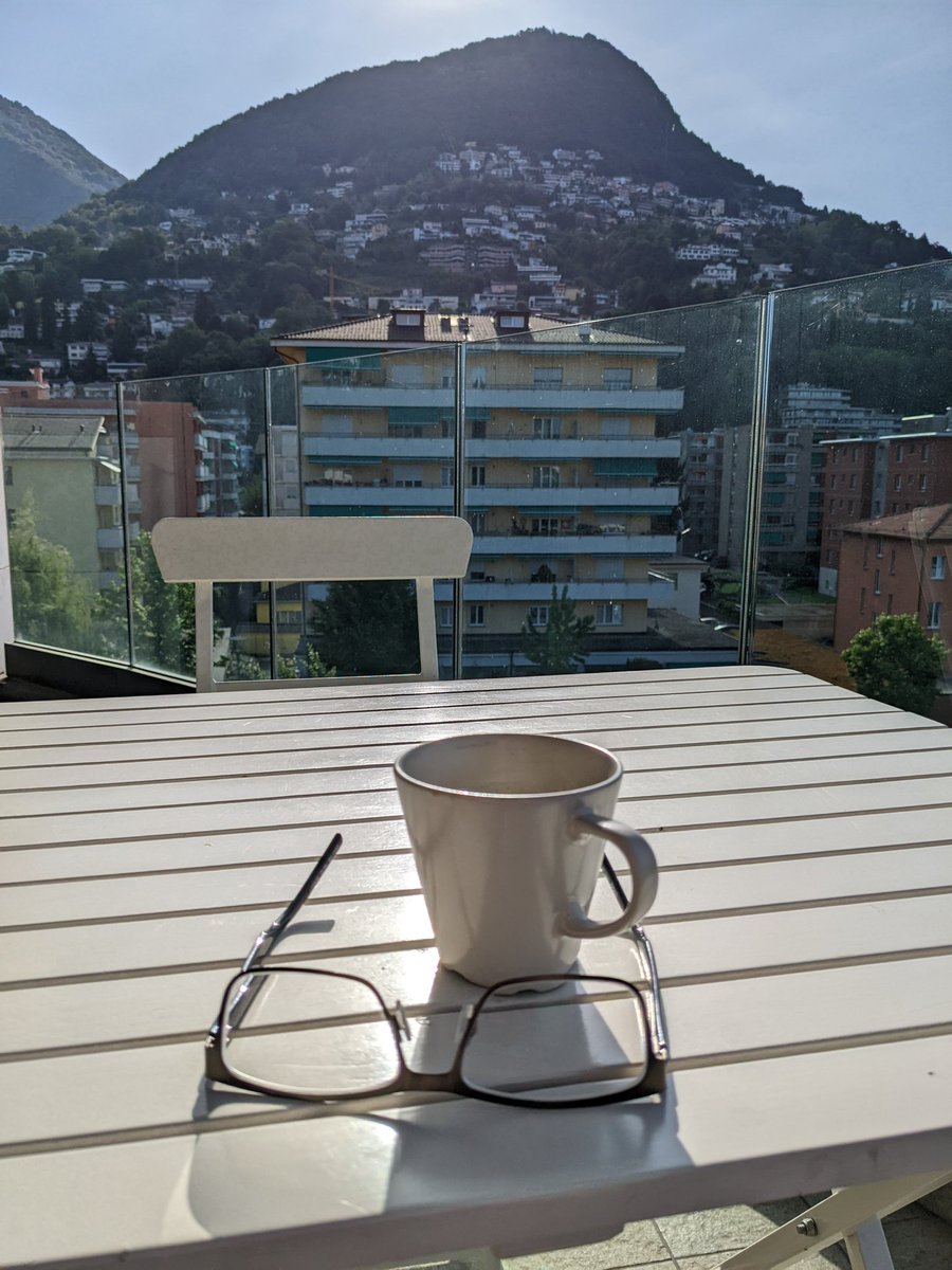 Not a bad place to be working on a stand at #Helvetia2022 in #Lugano having a morning coffee before the Exhibition opens. If you are attending I'm on 10B which is the David Feldman SA pitch and bringing  #philately with a big dose of sunshine <a href="/DavidFe19812324/">David Feldman SA</a>