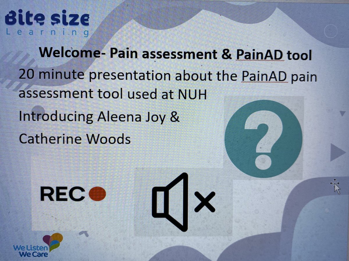 Accurate &amp; timely assessment of pain is so important when caring for our patients with dementia - thanks Aleena @NUHInstitute &amp; Cathy <a href="/hpainmanagement/">NUHpainteam</a> for brilliant session on pain assessment &amp; PAINAD Tool #DAW2022 <a href="/aamerali4/">Aamer Ali</a> <a href="/MoppettSarah/">Sarah Moppett RN</a>
