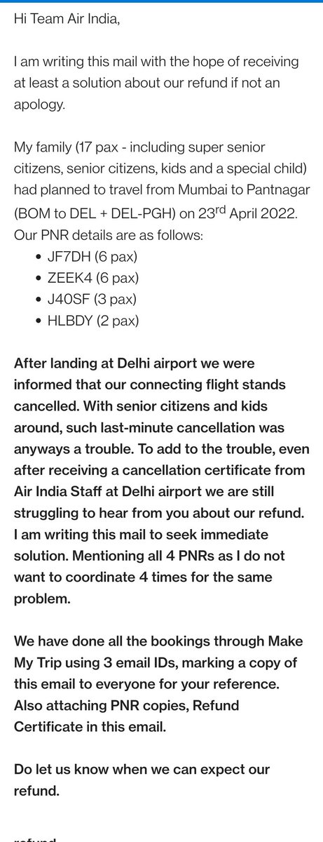itseeemslikeme's tweet photo. @airindiain if not an apology for your mistake atleast ensure refund for your mistake is processed without further convenience. I'm mentally exhausted of follow-up and demand immediate attention. https://t.co/SkWbt5HA3t