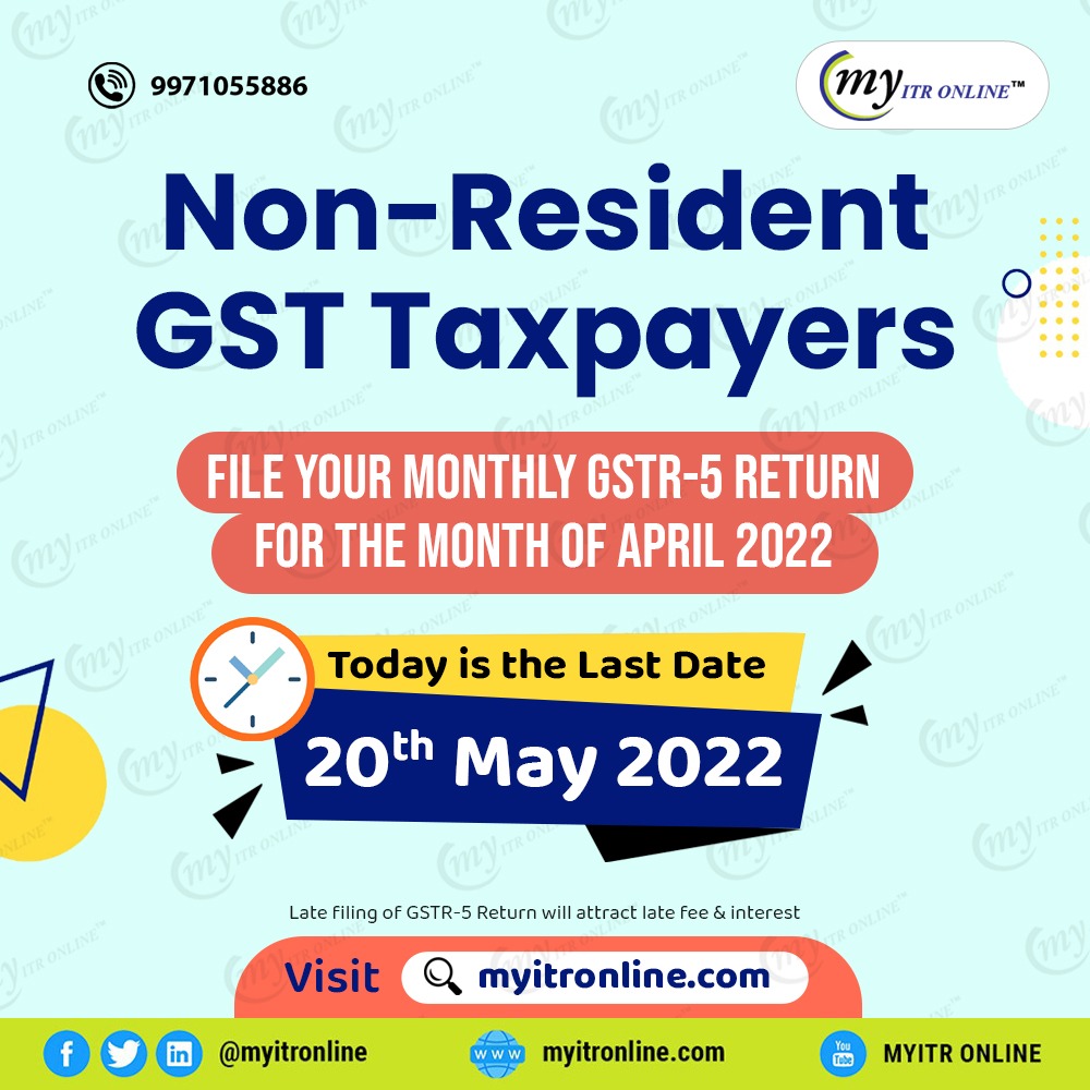 myitronline's tweet photo. Dear Taxpayers,
Today is the last date for filing monthly GSTR-5A Return for the month of April 2022.
File Now: https://t.co/ue0wKk7aLI
#gstr3 #gstr5b #gstr3bduedate #extention #duedateextention #duedate #GST #gstupdates #taxation #JusticeforCA #NTR31, #JrNTR https://t.co/3RnpdnSxMw