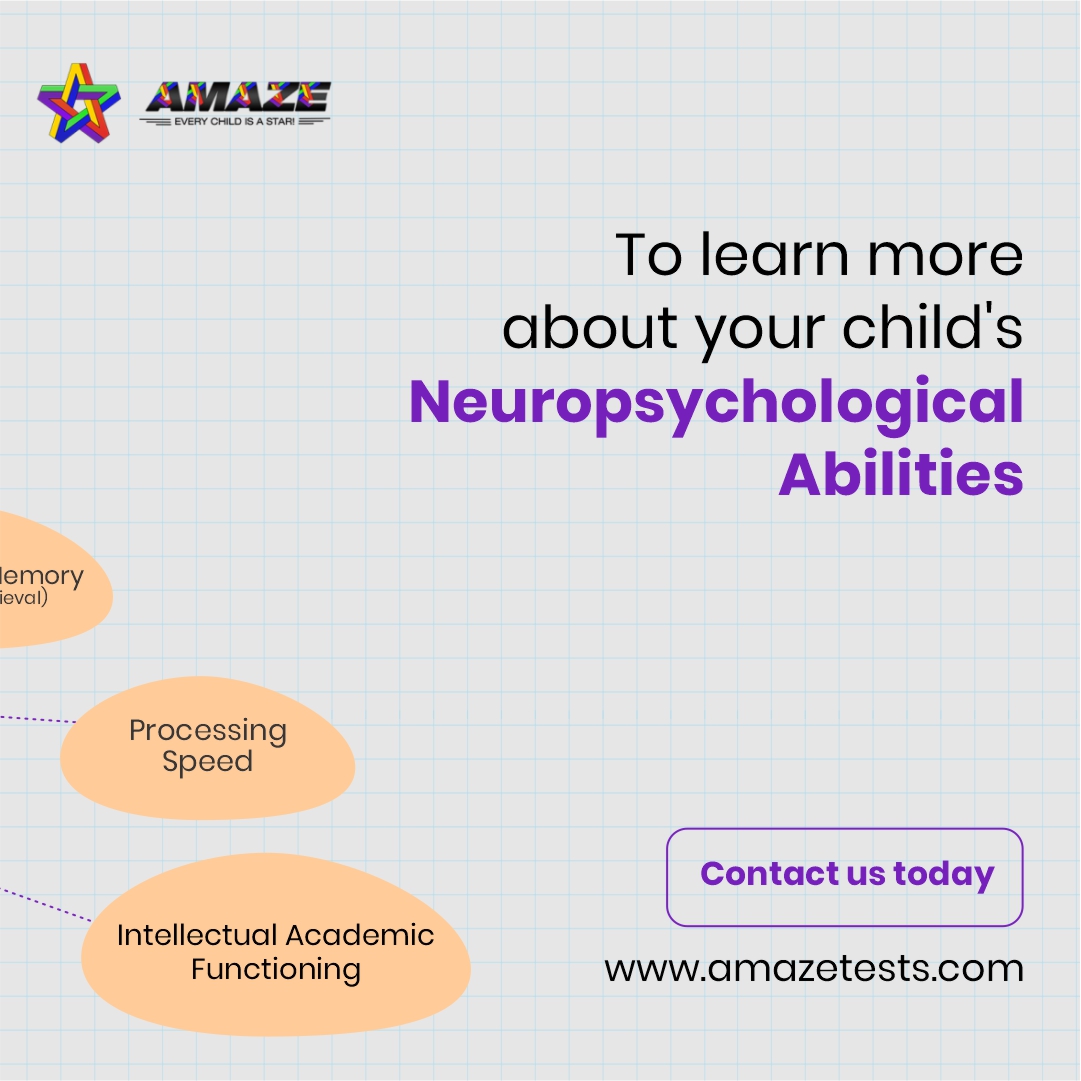 amazetests's tweet photo. Neuropsychological evaluation is done to measure how your child's brain is working. The abilities tested include language usage, reading, learning, attention, reasoning, processing speed, remembering, personality, mood &amp; problem-solving and more!#cognitive #psychology #amazetests https://t.co/B500vnxu88