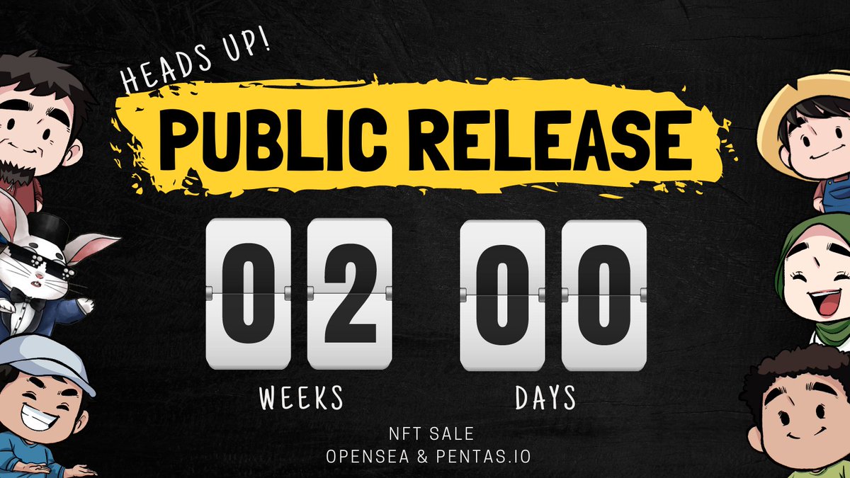 Heads uppp!! 🚨

2 weeks left until #P2E asset sale 🥳

Asset will be listed on OpenSea &amp; Pentas!

#opensea #pentasio #NFTCommunity #pentasian #ETH #PolygonNFT
