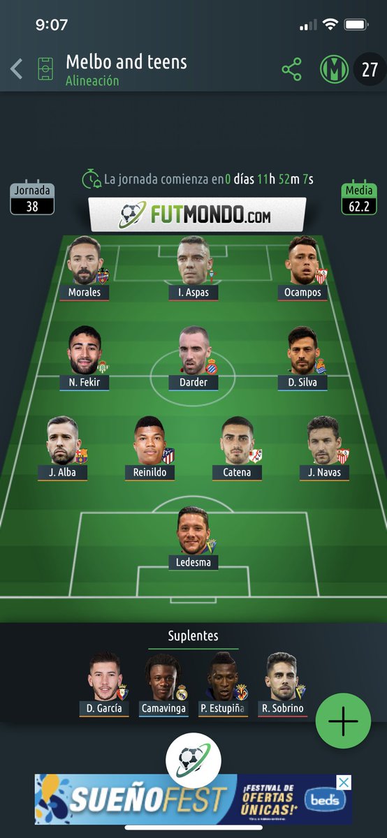MarcGabriel1's tweet photo. @DudasBiwenger @Golmunioes @JornadaPerfecta algún cambio en el 11? Gracias. https://t.co/6oZjEldYJv