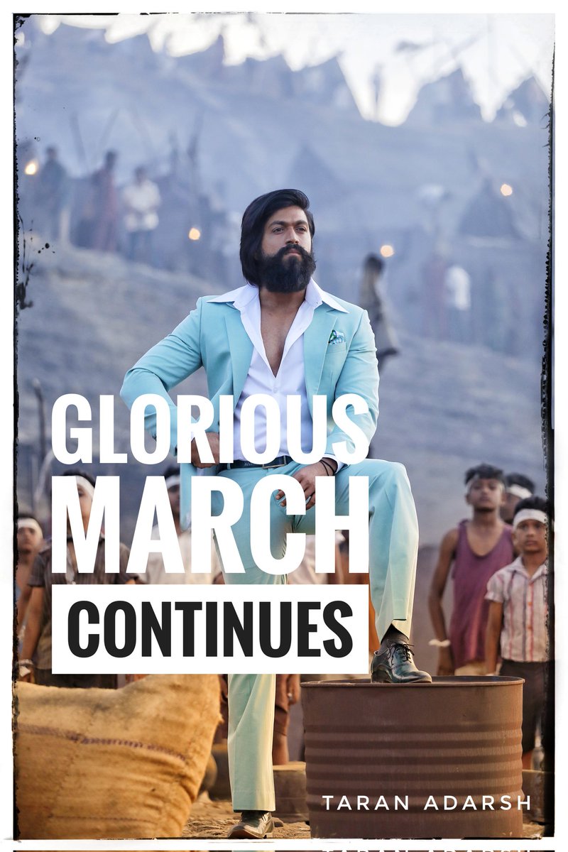 taran_adarsh's tweet photo. #KGF2 continues its glorious march, collects ₹ 10.25 cr in Week 5... [Week 5] Fri 1.23 cr, Sat 2.14 cr, Sun 2.98 cr, Mon 1.24 cr, Tue 95 lacs, Wed 90 lacs, Thu 81 lacs. Total: ₹ 430.95 cr. #India biz. #Hindi version. ALL TIME BLOCKBUSTER. https://t.co/g35FE0OUZL