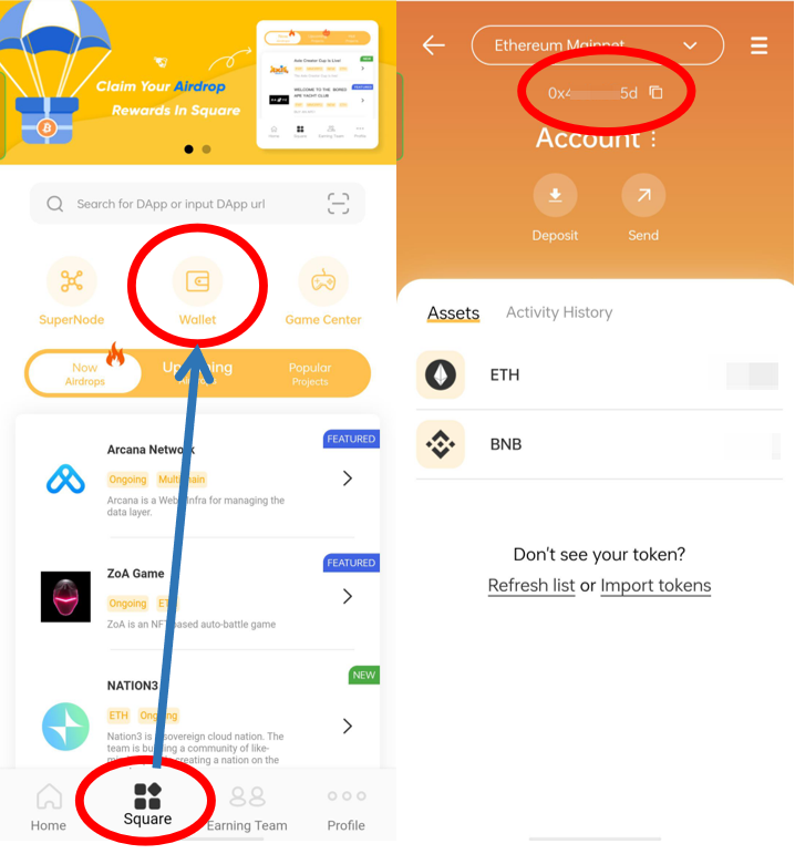 BeeNetworkMktg's tweet photo. @Beenetworkintl Babes, you'll find your Bee wallet address in Square > Wallet https://t.co/xSETzZuzFu
