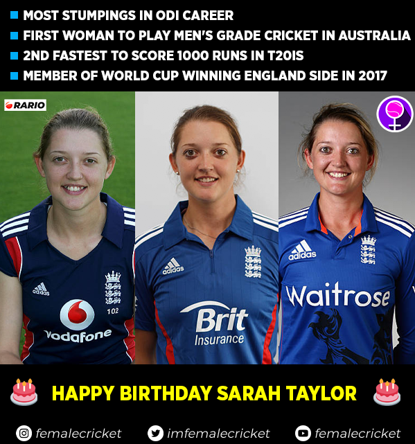 Join us in wishing a very Happy 33rd Birthday to the legendary wicket-keeper Sarah Taylor  