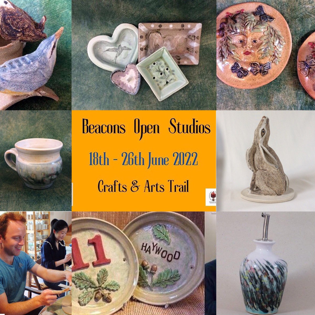 OpenTywi's tweet photo. Pottery Workshops to join with @Carole pottery in Llanddeusant during the new Big Skill Beacons Open Studios 
£30 per person - to include all materials, use of tools &amp; firing.
Workshops must be pre-booked by emailing carolepottery@gmail.com https://t.co/aGGrn55goa