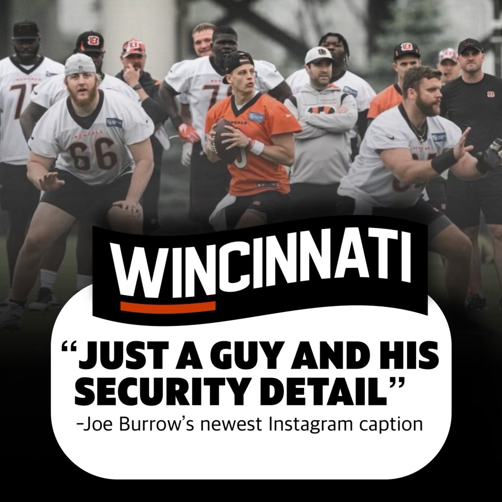 Joe Burrow has a line now. 
🔐🪪👮🏾‍♂️👮🏻👮🏾‍♀️