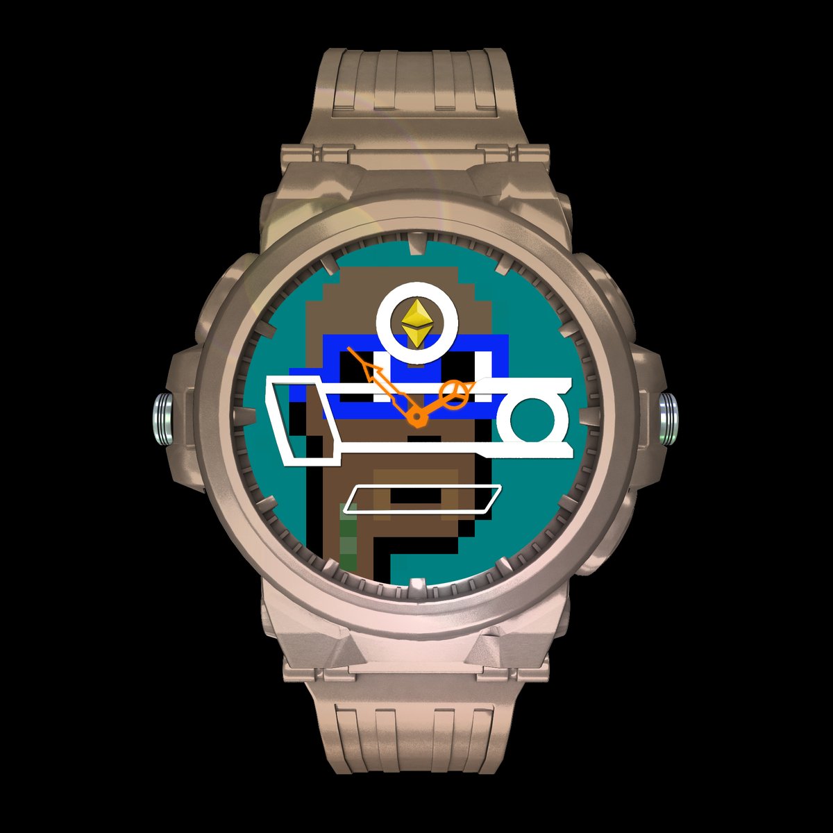 cshox_co's tweet photo. A sleek tribute for the #nounpunk @NounPunks fam-bam. #cshox #nounpunks #infused #nftwatches #functionalnft #nftwithutilities #morethanart https://t.co/zifrR8IPF6