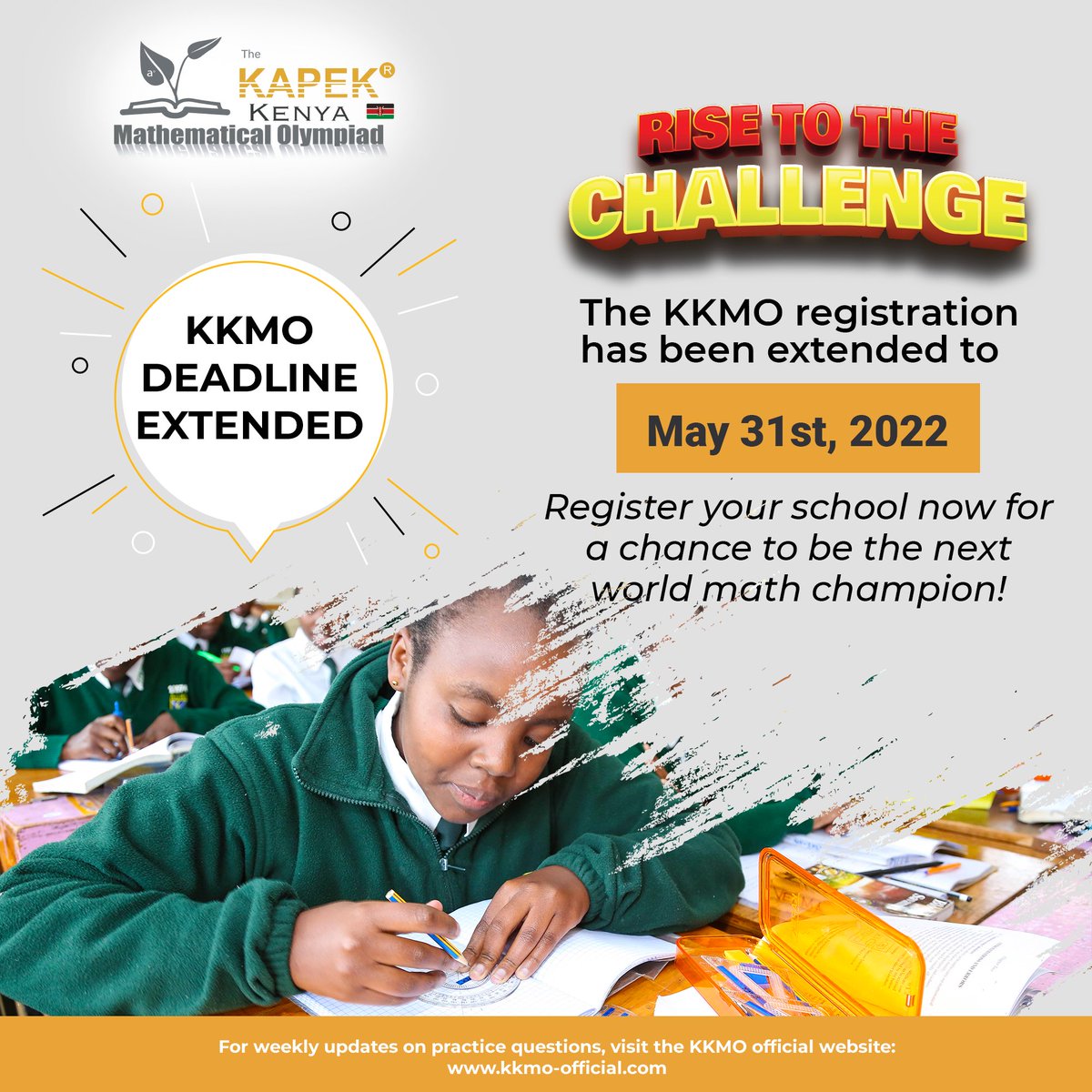 ANNOUNCEMENT!!! 
The KKMO deadline has been extended to May 31st!
We have had so many responses this year, definitely our biggest and best year yet and we are all very excited to kick off the competition soon!
Get registered now!
kkmo-offical.com