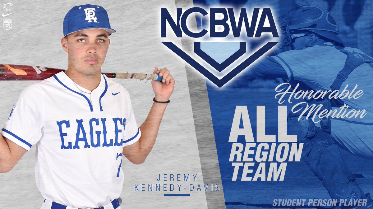 ERAUBaseball's tweet photo. .@JeremyDavis107 is the 6th Eagle to earn NCBWA All-Region honors, and the first catcher to do so. Congrats Jeremy! #GoERAU https://t.co/DlTSwuHrba