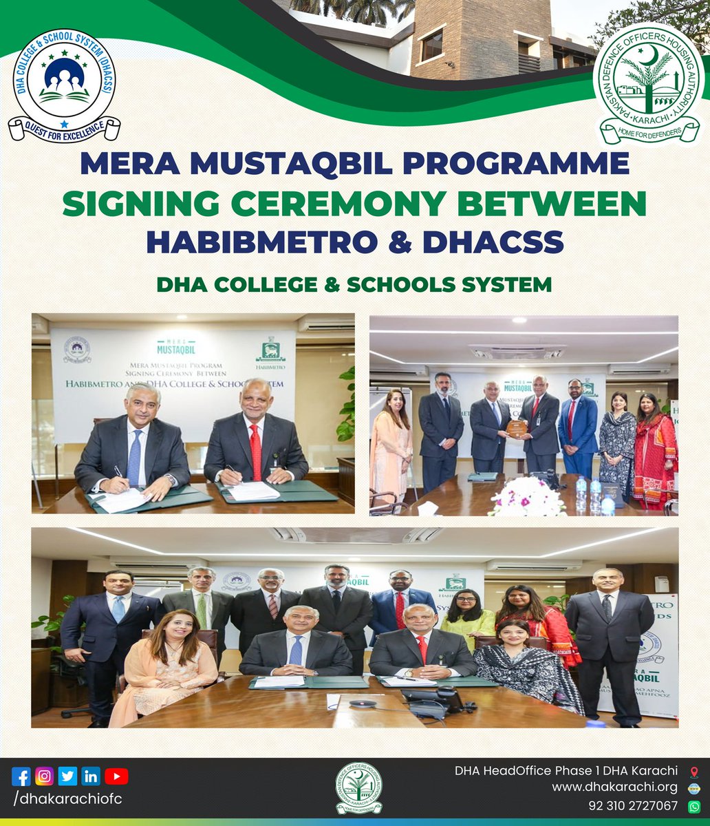 DHAKarachiOfc's tweet photo. #SigningCeremony
#MeraMustaqbil
#HabibMetro
#DHACSS
#DHAKarachi
#MetroBank https://t.co/fn3GhiRgfQ