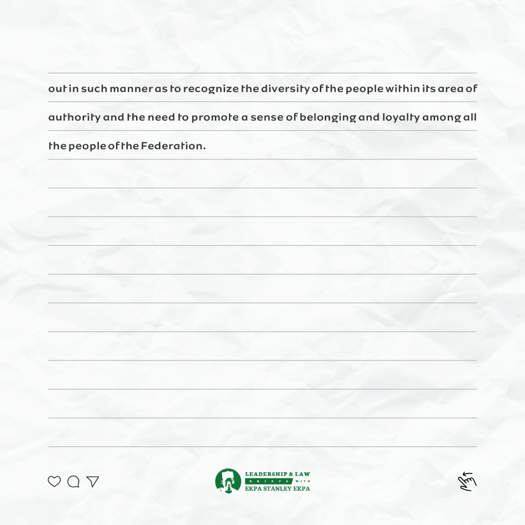 conclausesclass's tweet photo. Section 14 - The Government and the People 

The provisions of section 14 of the Constitution established five fundamental constitutional issues: 

1. That the principles of democracy and social justice shall be the basis for governing Nigeria. https://t.co/kBnar6VrIQ