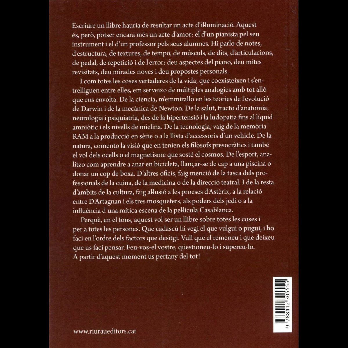"Falsos mites del piano" desgrana l'experiència del pianista i professor <a href="/lluisrsalva/">Lluís R. Salvà</a> a partir de deu frases que no s’haurien de dir mai en una classe de piano (en contraposició a les que sí que s’haurien de dir).
#pianista #novetateditorial