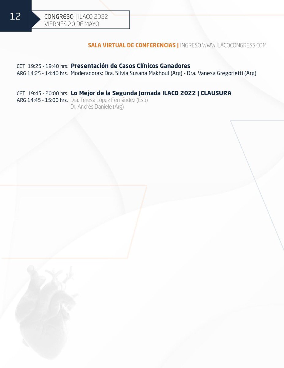 En breve iniciamos nuestro día de cierre dé actividades, no te pierdas las interesantes mesas preparadas para hoy en 💻ilacocongress.com/virtual

#CardioOnco #CardioOncologia #ILACO