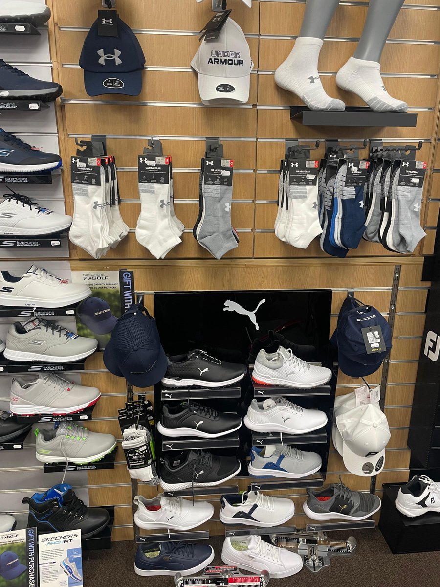 Did you know? We have over 70 different #shoe options available! Whether you are after #leather, #trainer styles, traditional, #spiked, #spikeless, white, grey, black and blue we have an option for you. We stock; #Footjoy, #Puma, #Skechers & #UnderArmour. 📍 WS4 2JS