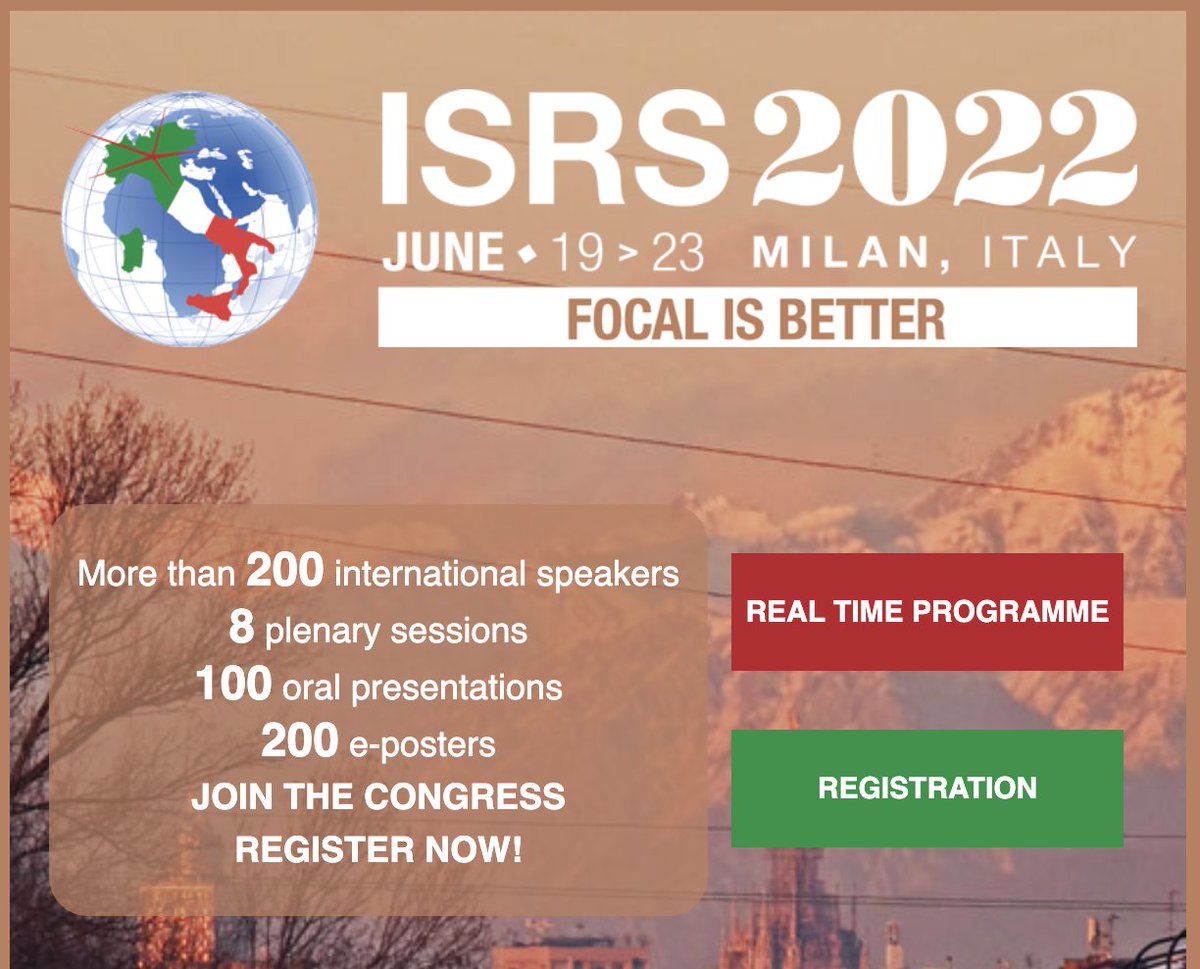 More than 📢 200 Intl Speakers, 🥼 8 Plenary Sessions, 🗣️ 100 Presentations, ☢️ 200 E-posters!

Join this impressive line-up
Still time to register for #ISRSMilan2022

June 19-23: isrscongress.org/registration/?…

#focalisbetter #radiosurgery #ISRSy