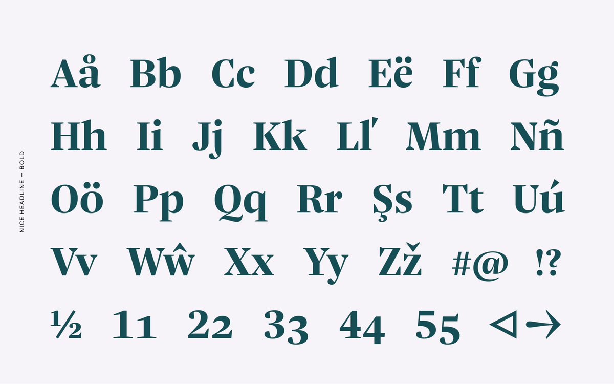 fontwerk's tweet photo. In contrast to historically oriented text #typefaces, which usually contain oldstyle numerals, @janfromm opted for lining figures for his #NiceTypeface, as these work better in the large optical sizes. Whether used in editorial, fashion or #branding – Nice cuts a fine figure. https://t.co/xaAxr5qWKc