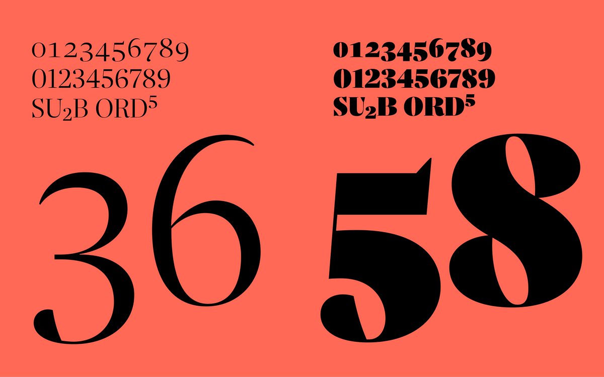 fontwerk's tweet photo. In contrast to historically oriented text #typefaces, which usually contain oldstyle numerals, @janfromm opted for lining figures for his #NiceTypeface, as these work better in the large optical sizes. Whether used in editorial, fashion or #branding – Nice cuts a fine figure. https://t.co/xaAxr5qWKc