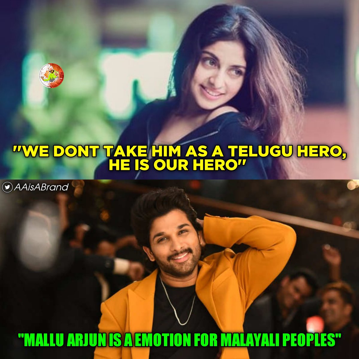 Malayalam actress #AthmiyaRajan about @alluarjun :

''We dont take him as a telugu hero, he is our hero'' 

#MalluArjun ❤️
#Pushpa @alluarjun #AlluArjun 
#PushpaTheRule