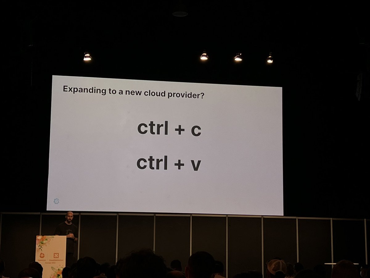 Great talk by <a href="/NikoSmeds/">Niko Smeds</a>. He explained some of the differences in networking and managed Kubernetes services between public cloud providers; and the approaches taken while scaling <a href="/grafana/">Grafana</a>’s infrastructure across multiple envts, the challenges faced, and what worked! #KubeCon