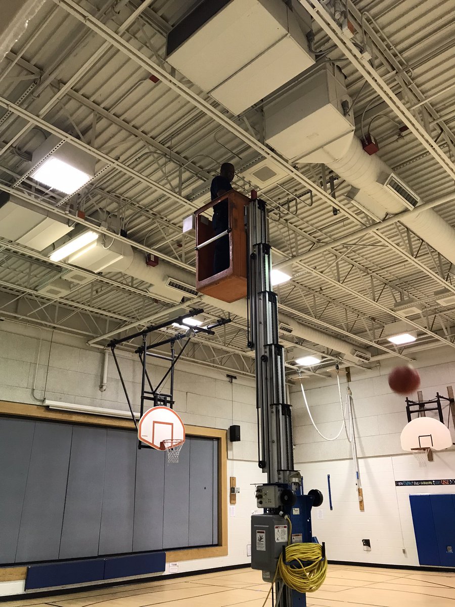Let there be light! (In the gym) <a href="/bushhilles/">Bush Hill Elementary School</a> Shout out to Mr. Lawrence for replacing 3 lights in the gym! And getting down the balls that were stuck. Also Happy Retirement in a month!