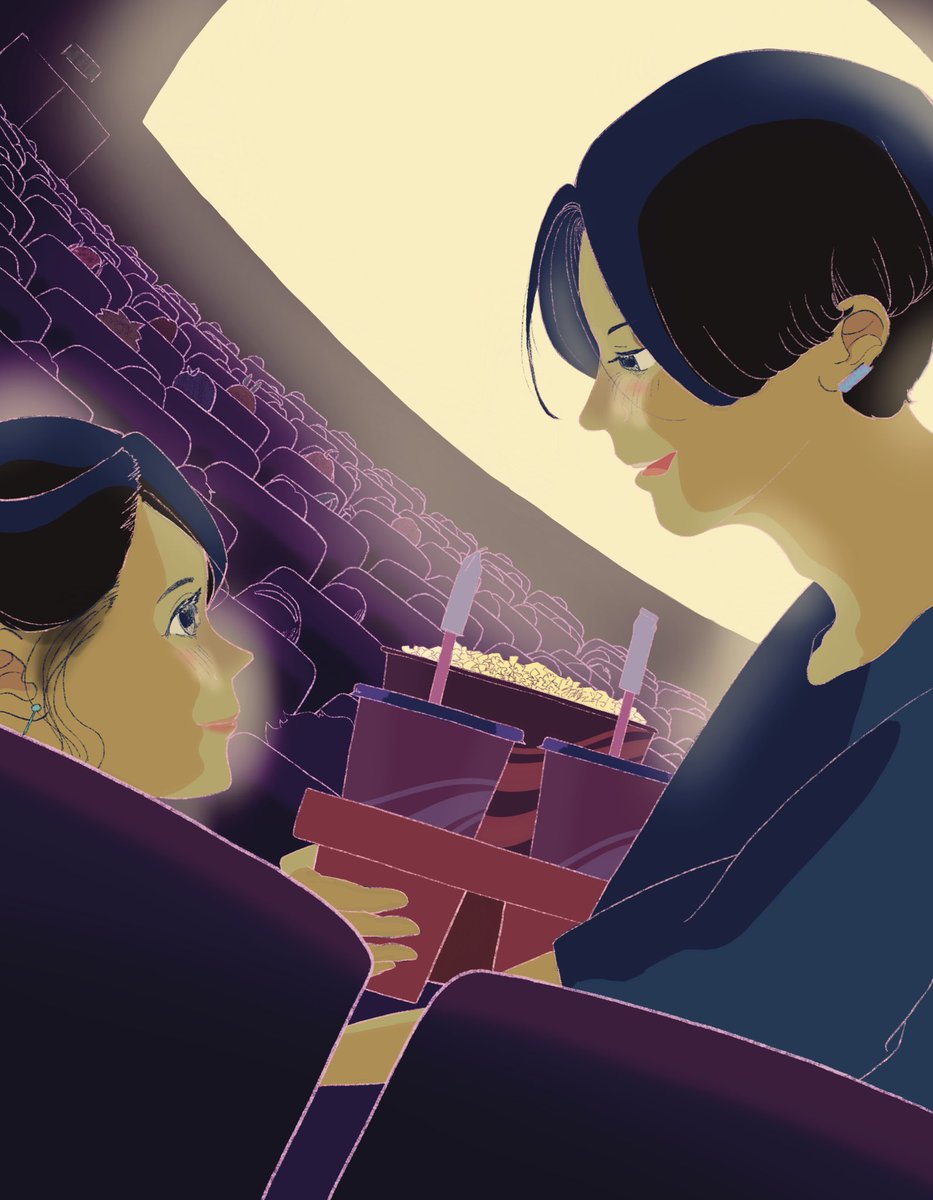ina_eeeeee's tweet photo. 映画がはじまる。
#一日ゐち絵 #illustration https://t.co/tRxRpWnbbJ