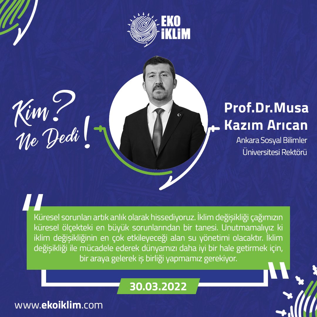 Dünyanın ilk İklim Değişikliği Zirvesi / Fuarı #EkoİklimZirvesi’nde <a href="/ASBUedu/">ASBÜ</a> Rektörü Sn. <a href="/aricankazim/">Musa Kazım ARICAN</a> ne dedi?
