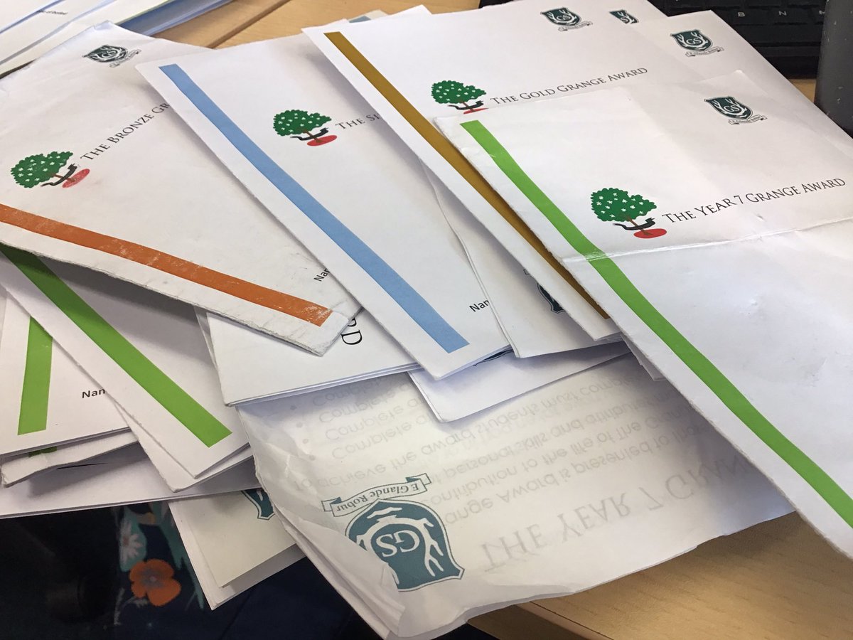 Completed #grangeawards are beginning to pile up! I’m looking forward to reading them and awarding badges and certificates for all of your contributions to <a href="/Grange_Cheshire/">The Grange School</a> through #enrichment activities. Don’t forget the deadline is Thursday 27th May!