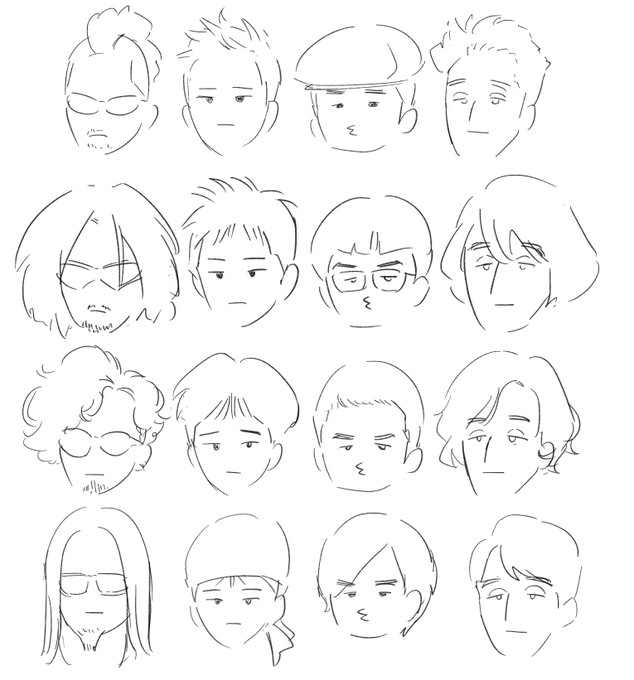 前描いた髪型集載せて描いた気になる 