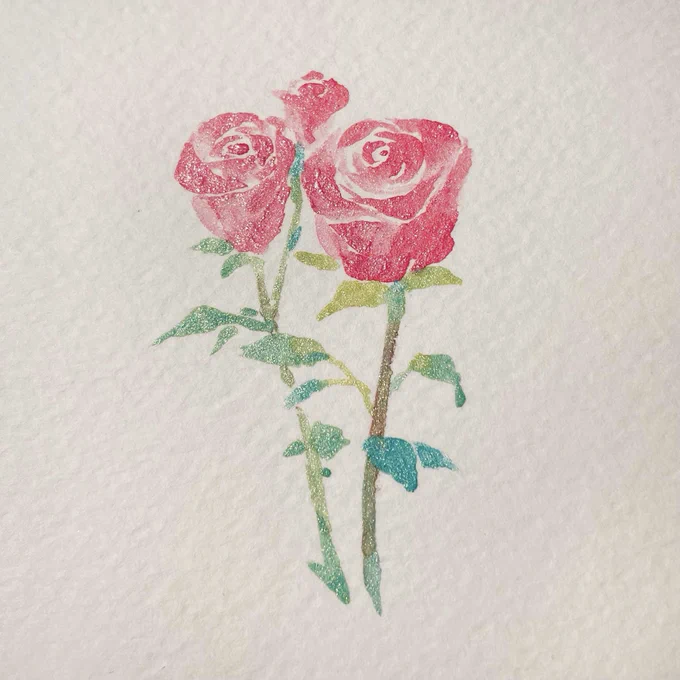 乾くとこんな感じでキラキラしてます
柔らかい色合い🌹 https://t.co/AUFECOuYsn 