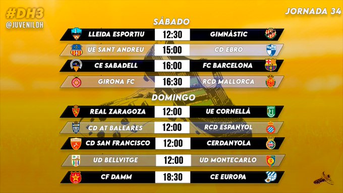 Horarios Jornada 34 DH3