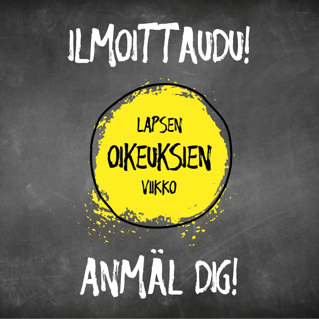 LapsenOikeudet's tweet photo. 📢 Hei hoi #koulu, #varhaiskasvatusyksikkö tai #tapahtumanjärjestäjä: olethan jo ilmoittautunut mukaan #LapsenOikeudet viikolle? 🙌

💛 Viikkoa vietetään 14.-20.11.2022 teemalla #OikeusTurvallisuuteen

Tule mukaan: https://t.co/X9FVGQaVQn
#MunTurvallisuus #SunTurvallisuus https://t.co/AOgc906Sar