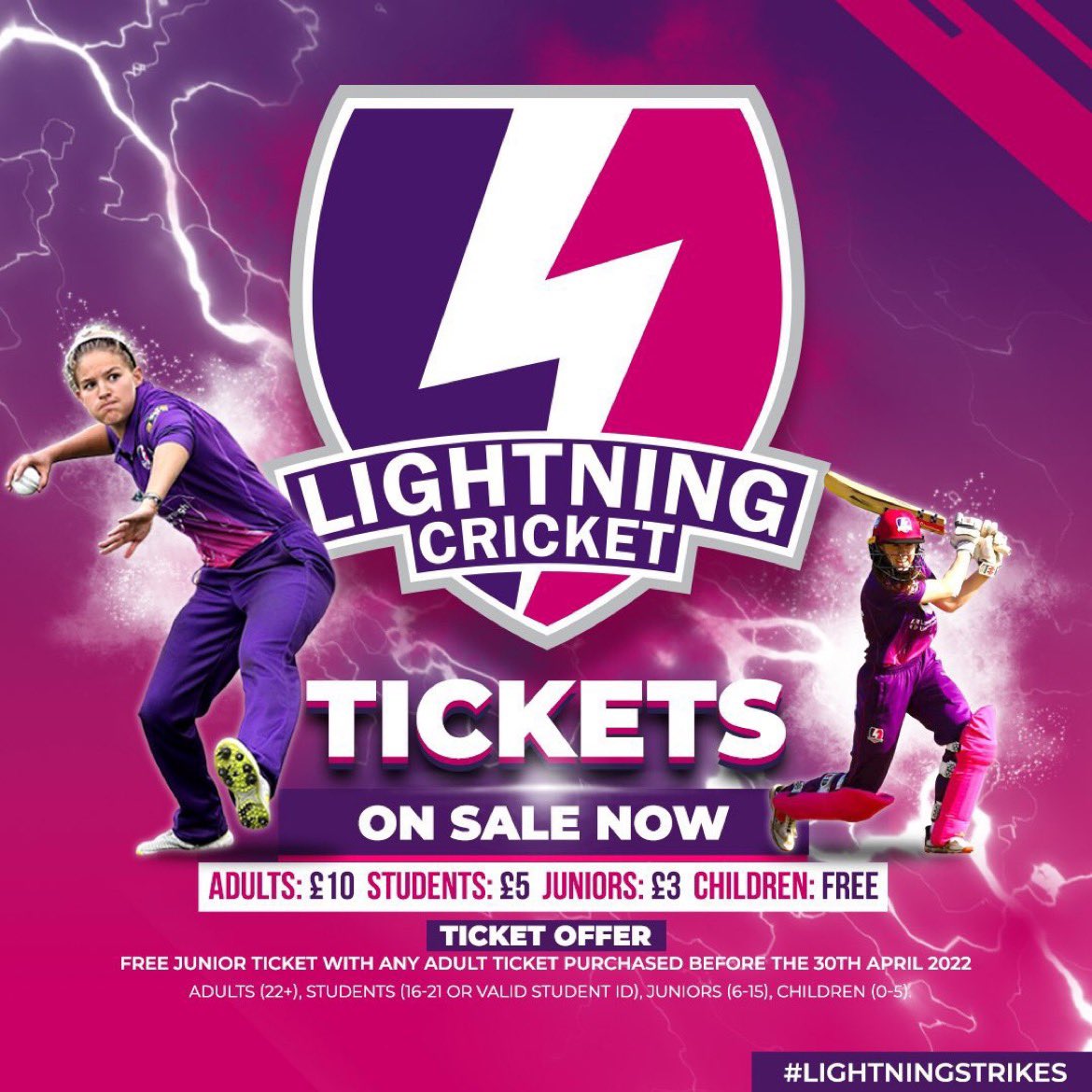 ⚡️<a href="/Lightningcric/">Whitmore Lightning ⚡️</a> 

📅 Saturday 21st May 
⏰ 2:30pm
📍 <a href="/leicsccc/">Leicestershire CCC 🦊</a> 
🆚 <a href="/Thundercric/">Thunder Cricket</a> 
🎟 £10 adults, student £5 u16s £3

Last chance to buy your tickets here 👇

eticketing.co.uk/leicestershire…

#LIGHTNINGSTRIKES ⚡️ #CountyTogether 🦊 #LCCCGirls #LCCCWomen
