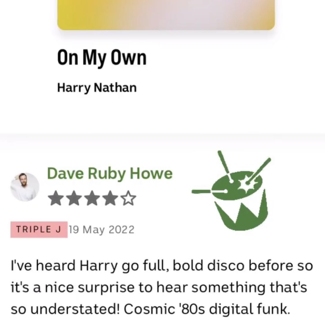 harrynathan_'s tweet photo. Thanks @daverubyhowe ! @triplejunearthd #DIYSupergroup https://t.co/NIFAMkVRC1