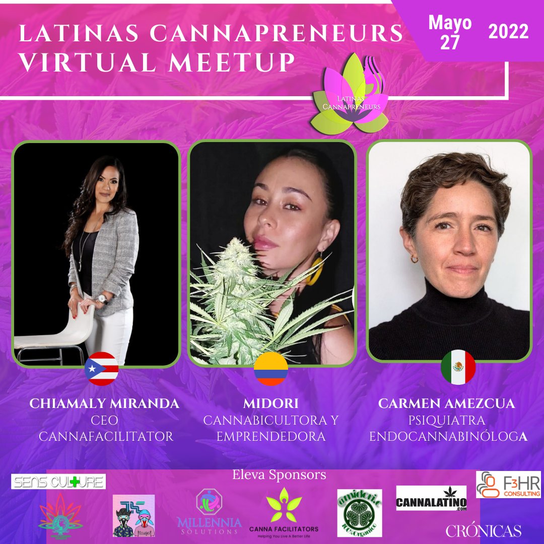 LatinasCP's tweet photo. Te invitamos al Virtual Meetup de Mayo 2022 donde ¡Espacios Limitados!
Registro en: https://t.co/WBdKPu5PJG
...
#InspiraEducaEleva #LatinasCannapreneurs #PuertoRico #Mexico #Colombia https://t.co/NEHHBXXwF3