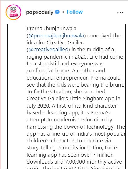 Thank you for the feature <a href="/POPxoDaily/">POPxoDaily</a> #POPxoWomenWhoWin. See the full post here bit.ly/3NpssaD <a href="/CreativeGalileo/">Creative Galileo</a>