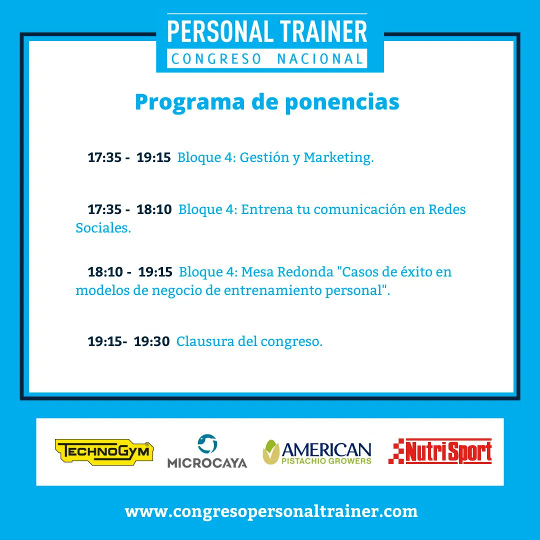 🔝¡1 día para el Congreso Nacional Personal Trainer!
✍️ Descubre el programa completo.
⏰09:30 - Acreditaciones en el Auditorio del Comité Olímpico Español, en Madrid.
🙌¡Allí te esperamos mañana!
 buff.ly/3FHoSWY
