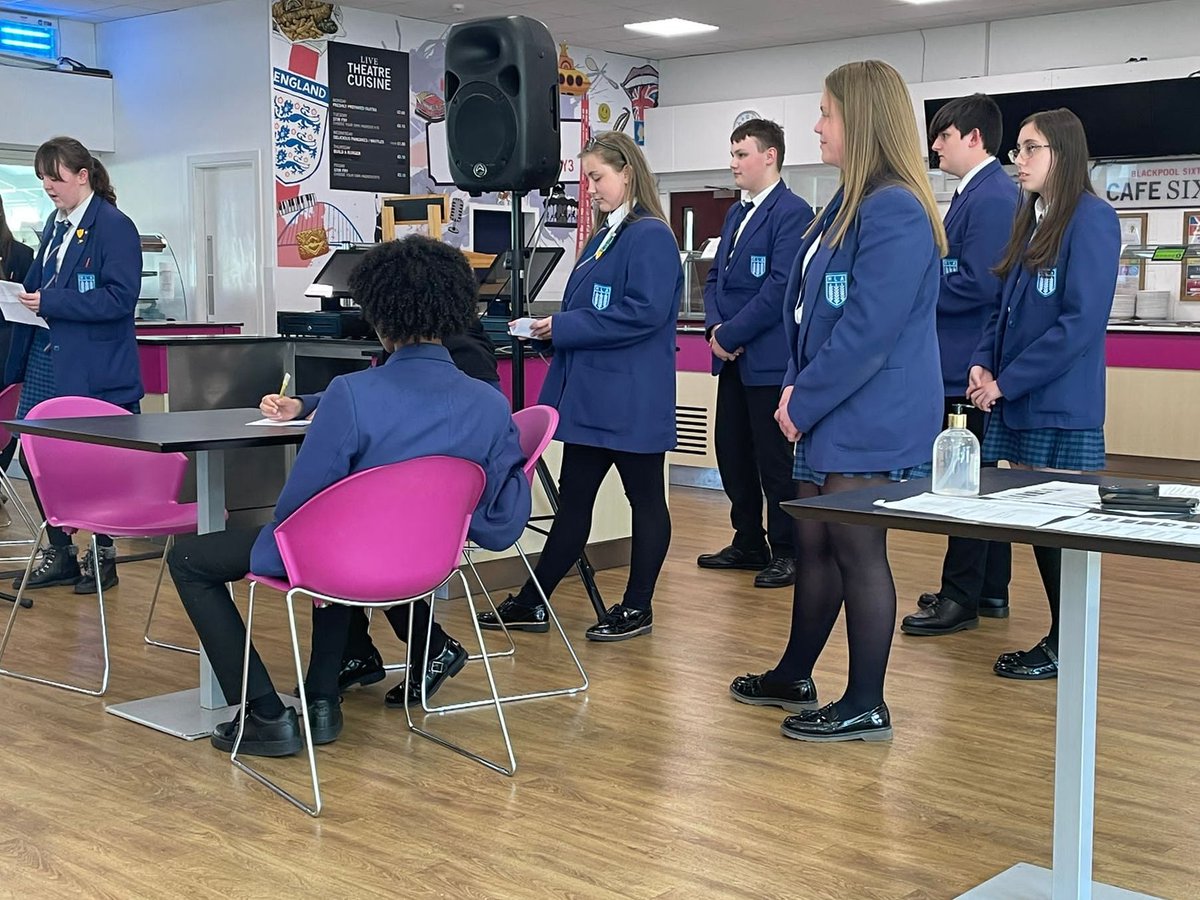 HighfieldLA's tweet photo. Congratulations to our year 10 pupils who participated in @BlackpoolSixth Peace &amp; Conflict programme. It has been rewarding to see the team's confidence, knowledge &amp; skills develop.  Very proud of their performance at last night's debate.  Well done for choosing to #BeYourBest https://t.co/iPzw3XfhRm