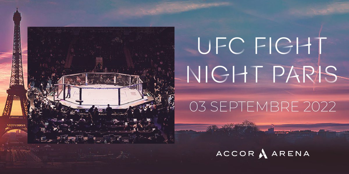 Breaking news 🔥💥🔥
l'@UFC  arrive en France pour la 1ère fois et c'est à l'<a href="/Accor_Arena/">Accor Arena</a> !!!
Rdv le 3 septembre pour cet événement exceptionnel!!!