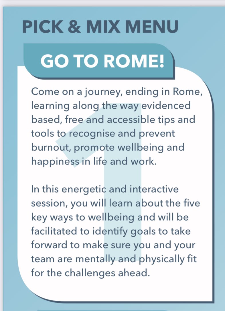 Mai Elftise (@maisunmansur) on Twitter photo Come with us <a href="/First5W/">First5 Coventry & Warwickshire</a> in a Journey to Rome with <a href="/DrHelenGarr/">Dr Helen Garr</a> to: Recognise when you or a colleagues may be struggling with their mental health. Learn about the legal performance enhancing drug we have and how to get it. Learn 5 key wellbeing wins that you can implement today Come with us <a href="/First5W/">First5 Coventry & Warwickshire</a> in a Journey to Rome with <a href="/DrHelenGarr/">Dr Helen Garr</a> to: Recognise when you or a colleagues may be struggling with their mental health. Learn about the legal performance enhancing drug we have and how to get it. Learn 5 key wellbeing wins that you can implement today