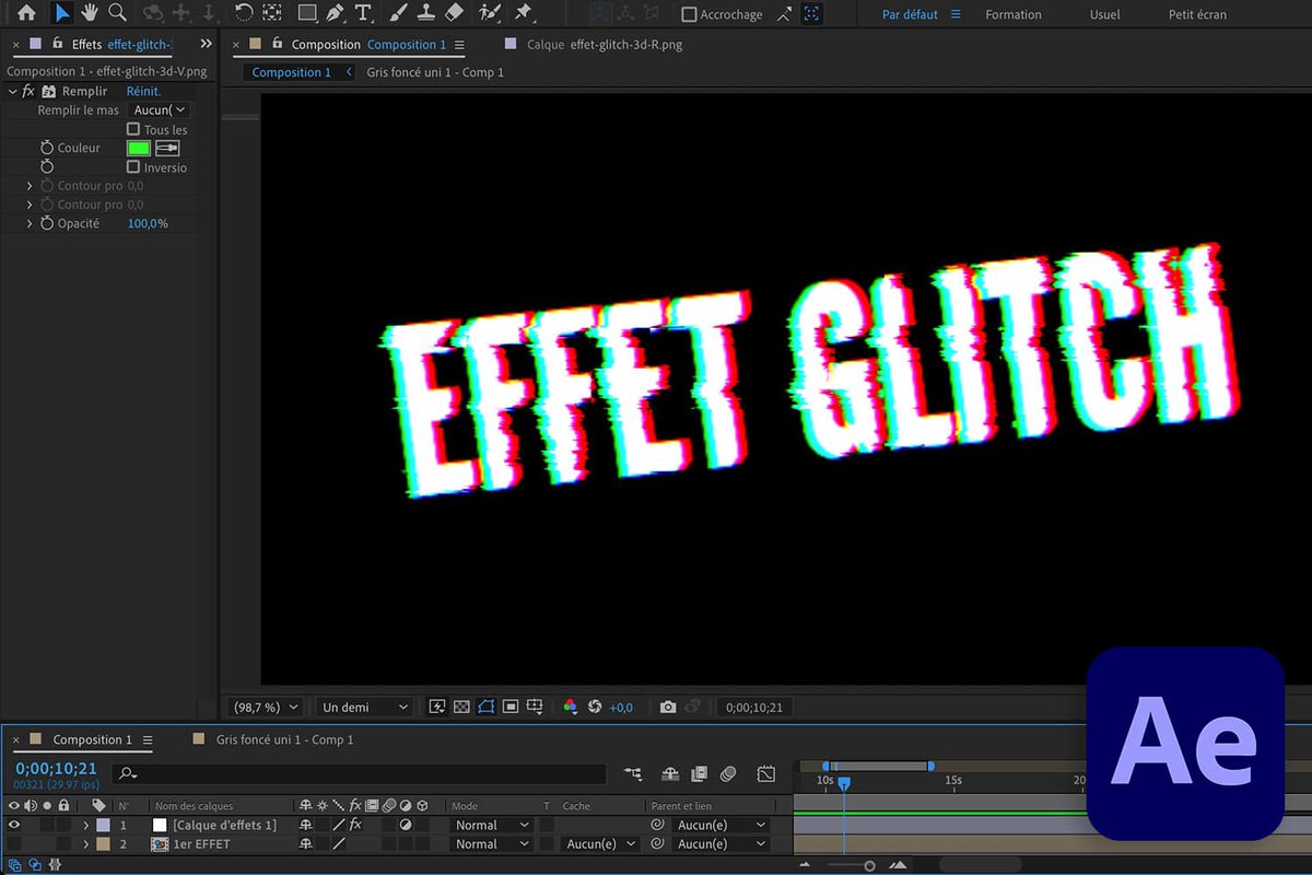 After Effects effet glitch – 🚀Comment faire un effet glitch sur After Effects ? 

😀 C'est facile et c'est ici => tuto-videos.com/after-effects-…

#video #tutovideos #montagevideo #filmmaker #montage #Adobe #aftereffects