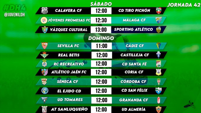 Horarios Jornada 42 DH4