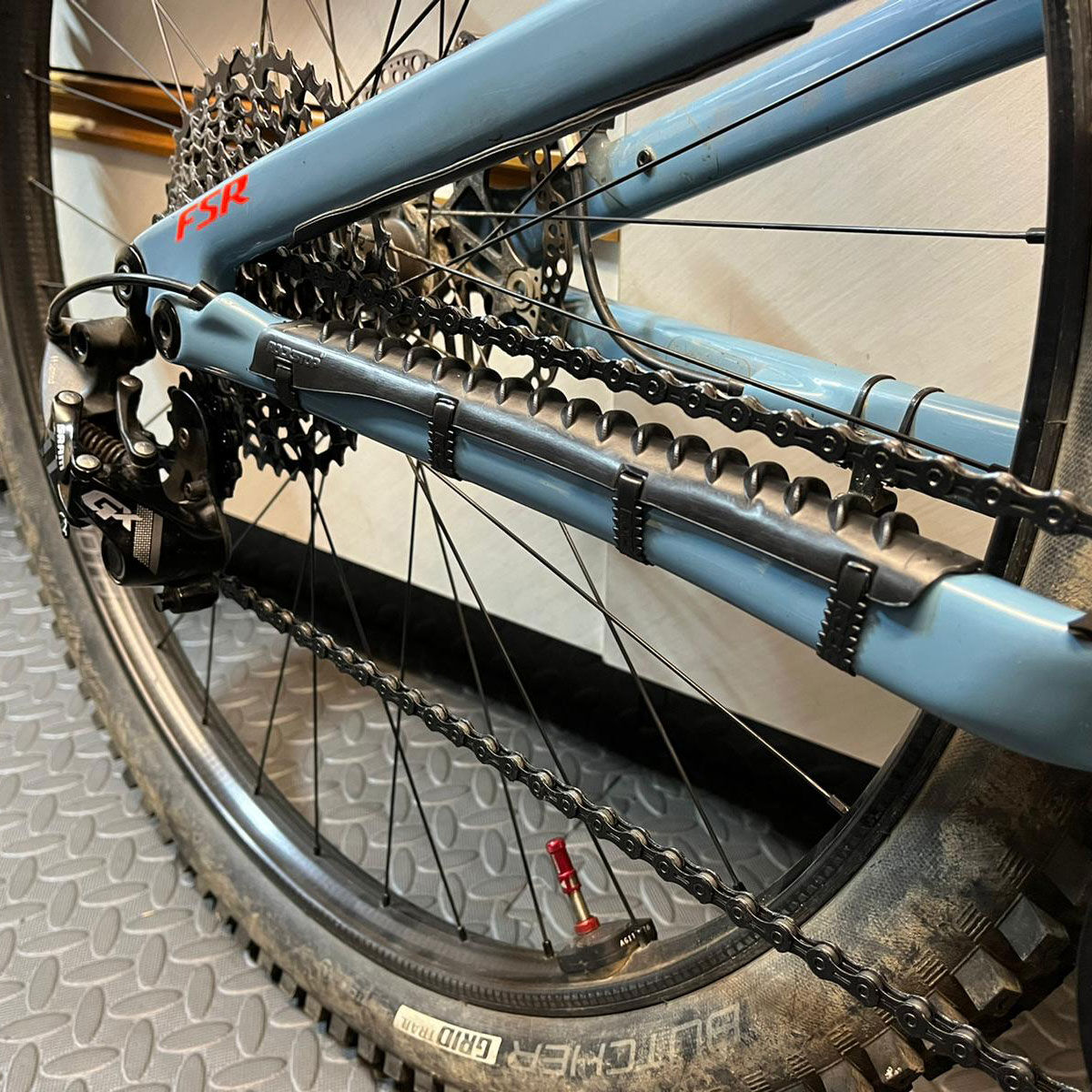 RockstopMTB's tweet photo. Chainguard has been released into the wild, and she's looking swish on some beaut setups 🔥 Our baby's all grown up! 🥲 

Shop your new chainstay protector here: https://t.co/sPmgxbHXUd https://t.co/L1hyaANeYN