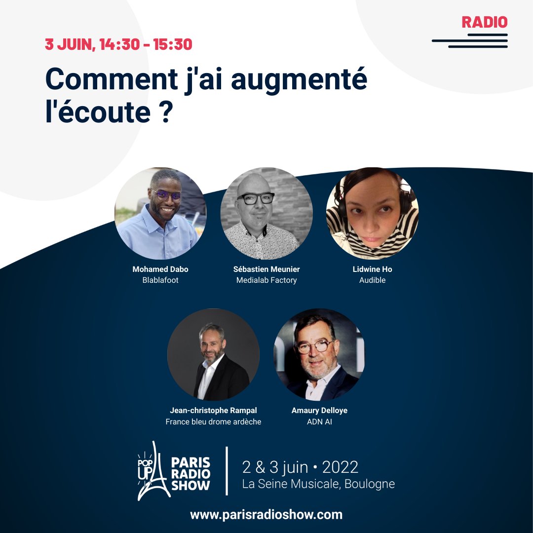 [PROGRAMME] Dans un mois, c'est le Paris Radio Show ! 🙌
Découvrez un aperçu du programme dans la catégorie podcast :
Comment j'ai augmenté l'écoute ? 
ℹ Plus d'info sur parisradioshow.com